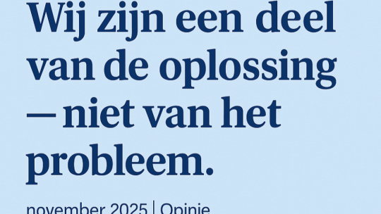 Wij zijn een deel van de oplossing — niet van het probleem